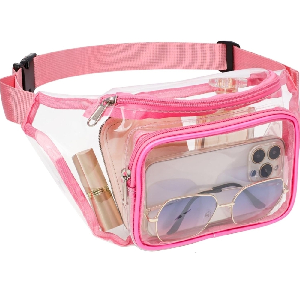 Nwt. Clear Pink Belt Bag